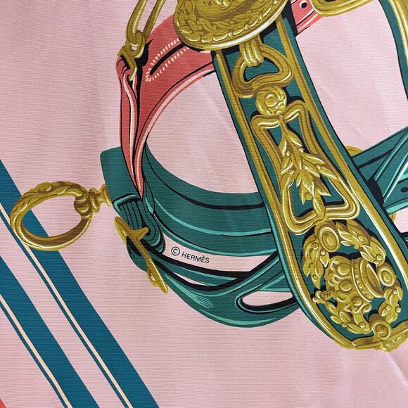 Hermes Brides de Gala Double Face Scarf 90 - Hermès Reversible Silk Twill Scarf - Picture 9 of 13